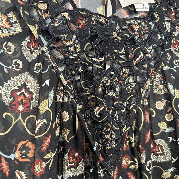 Sachin & Babi Women's Dylan Printed Cutwork Top Blouse Size XS Floral Boho - Picture 5 of 10